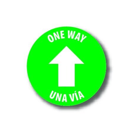 Ergomat 6in CIRCLE SIGNS One Way - Bilingual English/Spanish DSV-SIGN 36 #3860 -UEN